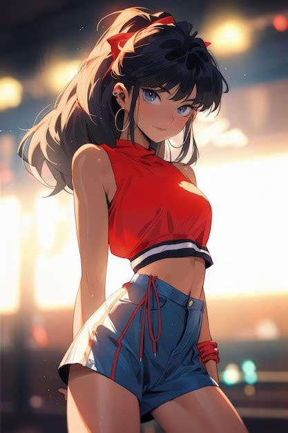 Premium AI Image Beautiful Hot Anime Girl In Short Shorts And Jacket
