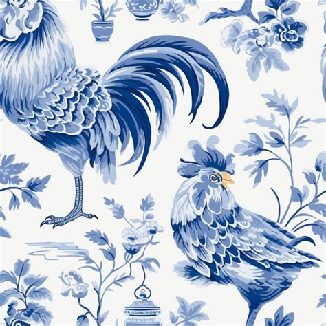 Premium Photo There Are Two Roosters Standing In A Garden With Blue