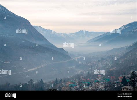 Aerial View On Valley Of River Beas And Town Kullu In Foothiдды ща