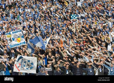 Berlin Hertha Bsc Fans At The Olympic Stadium Stock Photo Royalty