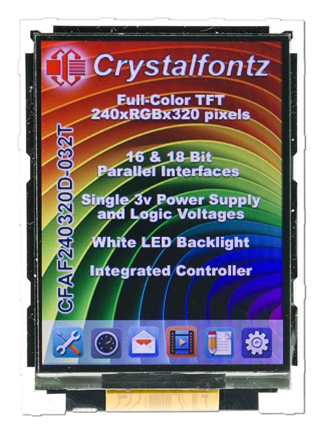 240x320 3.2" Full Color TFT LCD from Crystalfontz