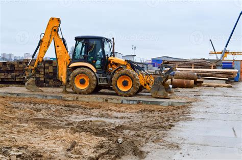 tractor de excavadora pesada industrial de gran alcance amarillo