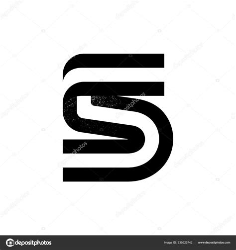 Number Five Logo Formed By Two Parallel Lines With Noise Texture Stock