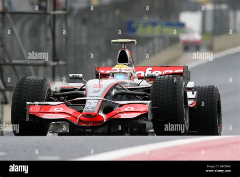 Mclarens Lewis Hamilton Practice Session Interlagos Hi Res Stock