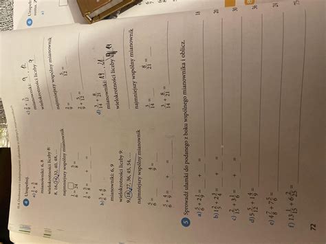 Strona 72 Zadanie 4 I 5 Matematyka Z Plusem 5 Klasa Szkola Podstawowa