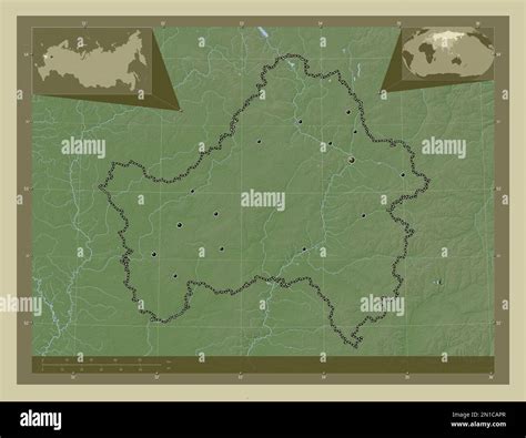 Bryansk, region of Russia. Elevation map colored in wiki style with ...