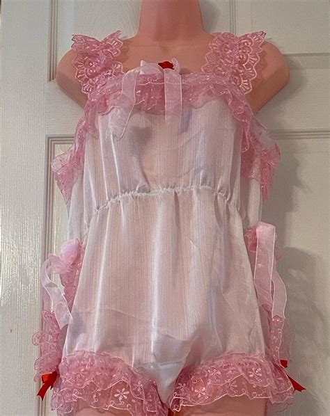 Sissy Transparent Bodysuit Sheer Nylon Lingerie Bodysuit See Through One Piece Lingerie Men