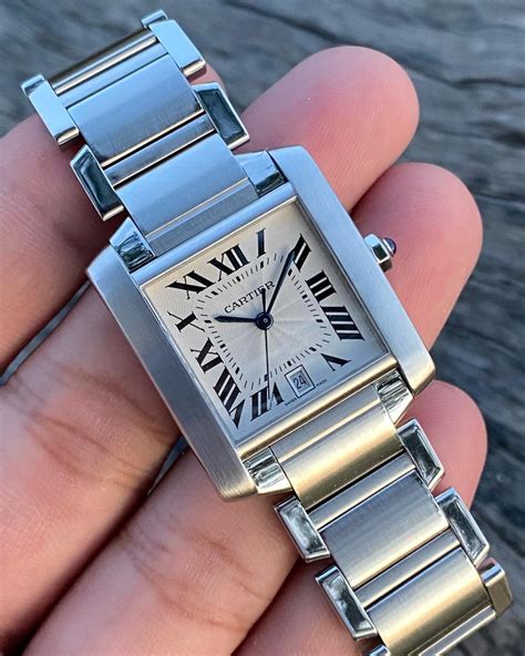 Cartier Tank Francaise Gm Silver Roman Date Large Luxury Watches On Carousell