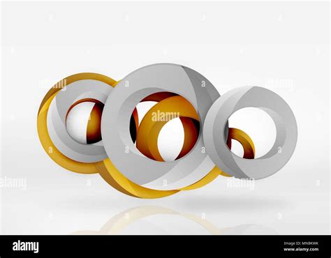 Modern 3d Ring Vector Abstract Background Modern 3d Ring Composition In Grey And White Space