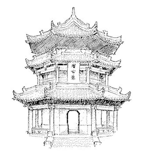 Japanese Pagoda Drawing