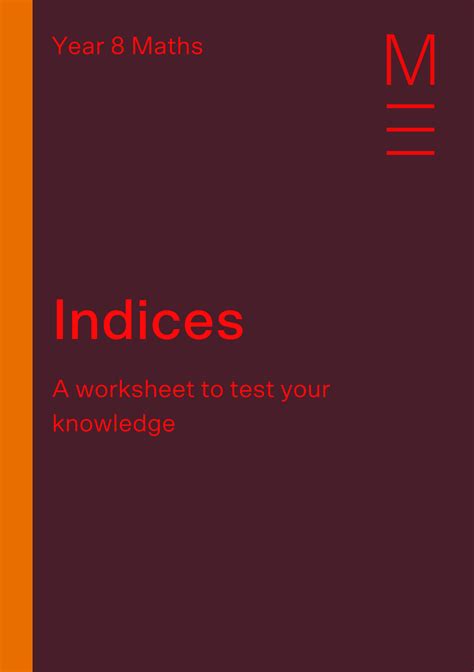 Indices Worksheet Year 8