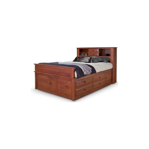 Queen Size Captains Bed With Bookcase Headboard – Hanaposy