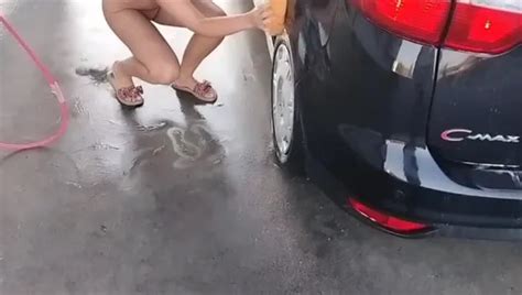 Naked Woman Washes A Car In Public At A Car Wash Public Nudity Porn Feat HottPussy XHamster