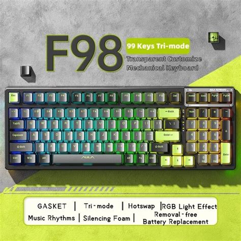 F Transparent Keyboard Rgb Keys Hot Swap Mechanical Keyboard Gaming Mechanical Keyboard