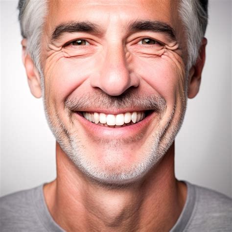 Premium AI Image Closeup Photo Portrait Of A Handsome Mature Man With Gray Hair And Beard