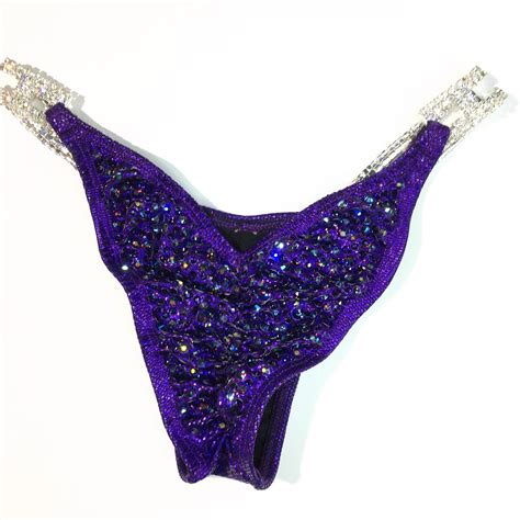 Stunning Purple Competition Bikini Heavy Rhinestones Shine Bikinis