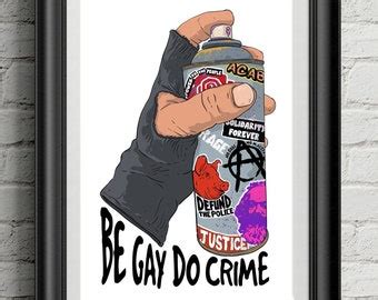 Be Gay Do Crime Print Socialism Resist Lgbt Etsy