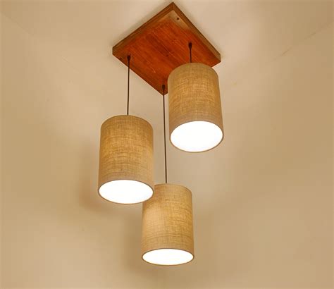 buy elementary brown wooden cluster hanging lamp   india