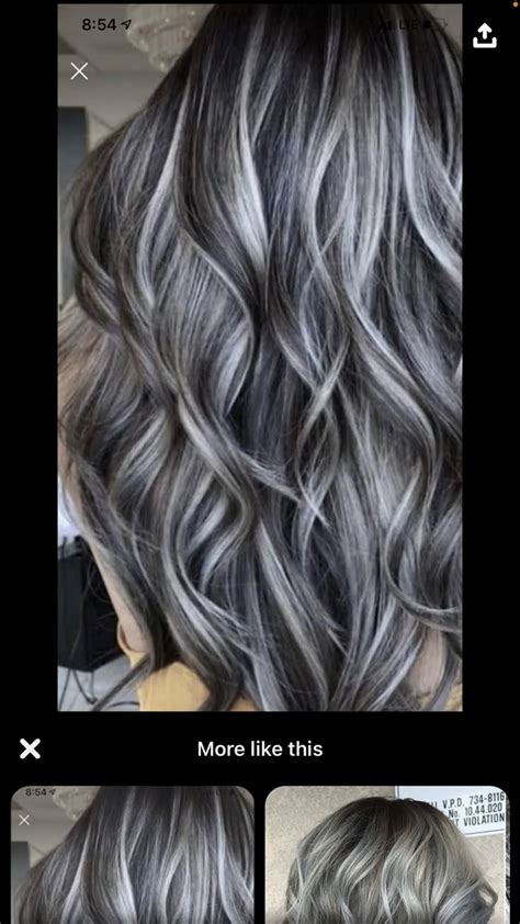 Pin By Stacy Kranz On Hair Dark Hair With Highlights Grey Hair Dye Silver Blonde Hair