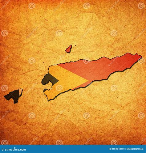East Timor Territory with Flag Stock Illustration - Illustration of