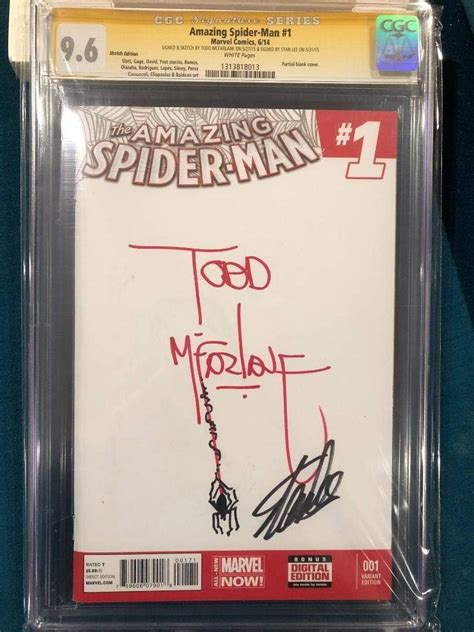 STAN LEE Signed TODD MCFARLANE ORIGINAL Sketch Art CGC 9 6 SPIDER MAN