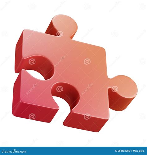 A 3D Cartoon Icon or Emblem of a Puzzle Piece or Missing Piece of a