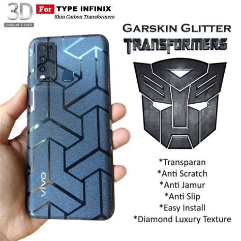 Jual Garskin Carbon Motif Transformer Anti Jamur Infinix Hot Pro Plus Hot G G Hot I