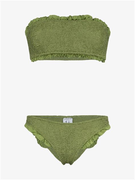 Hunza G Tracey Bandeau Bikini Browns