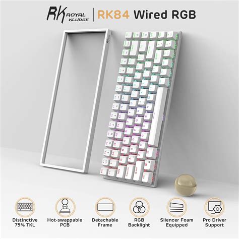 Buy Rk Royal Kludge Rk Wired Rgb Hot Swappable Mechanical Keyboard Keys Tenkeyless Tkl