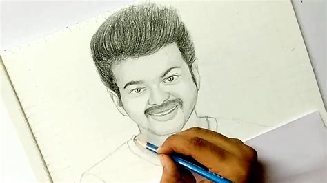 How To Draw Vijay Actor Vijay Thalapathy Vijay Pencil Drawing