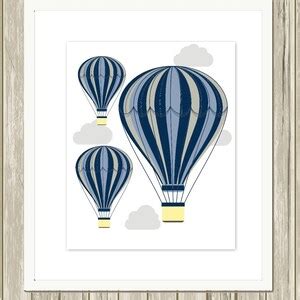 Hot Air Ballon Nursery Art Retro Nursery Art French Nursery Art Baby Boy Nursery Baby Girl