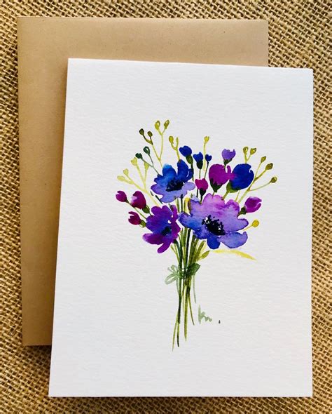 Hand Painted Greeting Cards with Flowers - moni nyc | Blumen kunst, Wie man blumen malt ...