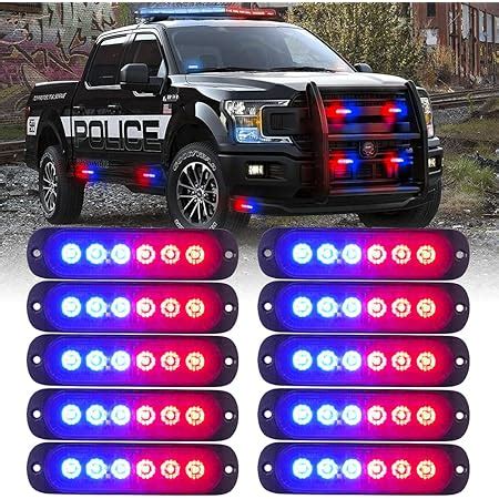 Amazon Xprite Red Blue LED Emergency Strobe Lights Kit Surface