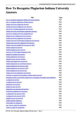 Iu Plagiarism Test Answers Pdf Quizlet