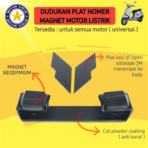 jual bracket dudukan plat nomor magnet motor listrik uwinfly