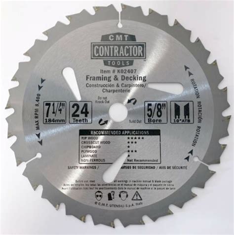 3 New Cmt 7 1 4 24t Framing Decking Carbide Circular Saw Blades K02407