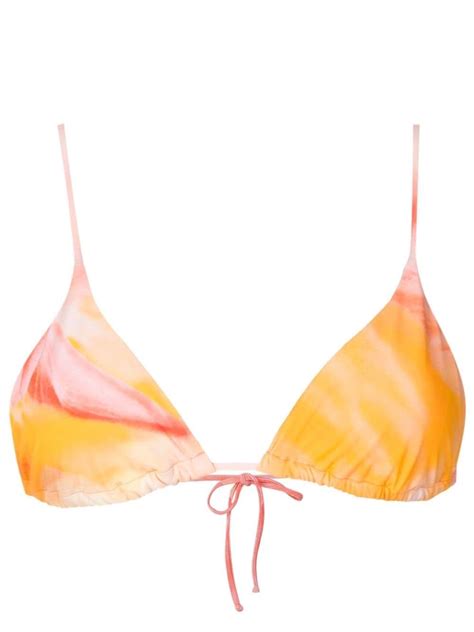 LENNY NIEMEYER Cloud Tie Fasten Bikini Top Orange Editorialist