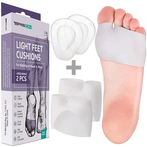 Metatarsal Pads Ball of Foot Cushions - Soft Gel Forefoot Sleeves