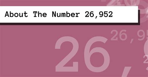 About The Number 26,952