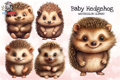 Baby Hedgehog Watercolor Sublimation Graphic By COW Design Creative