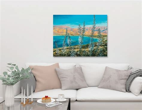 Lake Kinneret Painting Sea of Galilee and the Golan Heights - Etsy