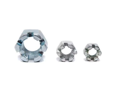 Hexagon Slotted Nuts With Zinc Plated Finish Hex Slotted Nut Zinc