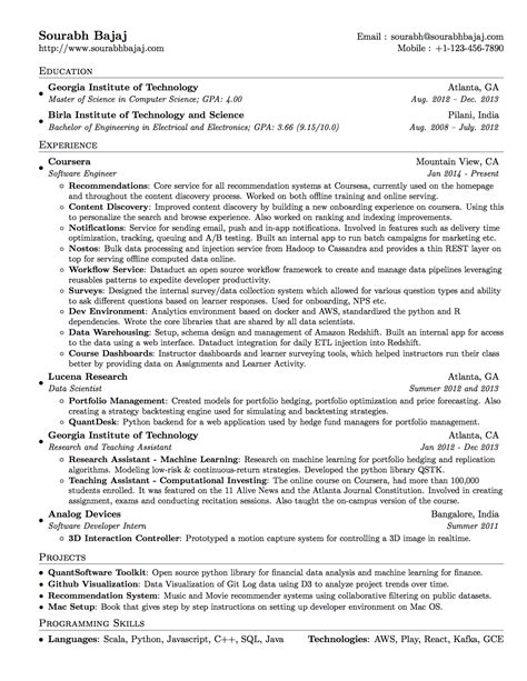 Latex Academic Cv Template