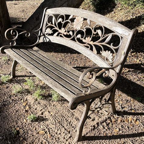 Lot Metal And Wood Garden Bench Slocal Estate Auctions Network