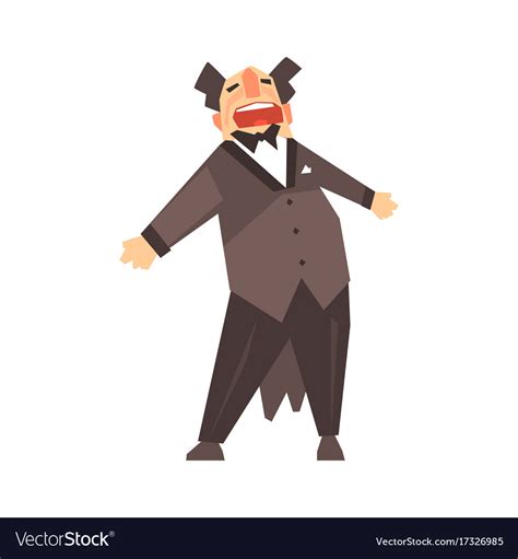 Male Opera Singer Character Cartoon Royalty Free Vector