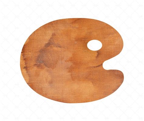 Wooden Paint Palette Clip Art