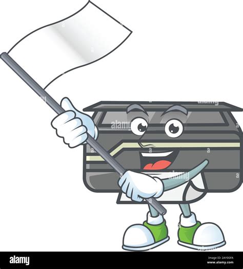funny printer cartoon character design   flag stock vector image