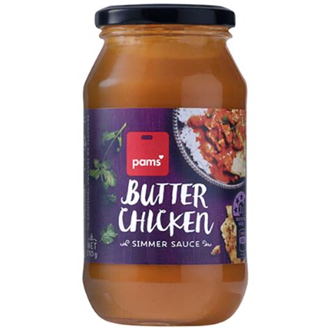 Pams Simmer Sauce Indian Butter Chicken Jar 510g Nz