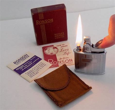 1940s Ronson Lighter In Box Working Silver Ronson Standard Chromium