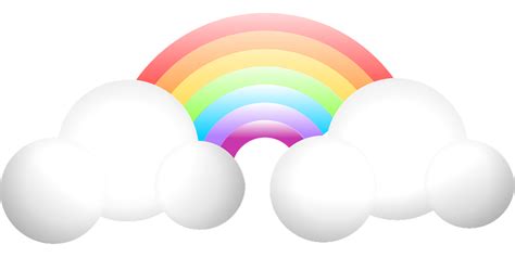 rainbow clouds rain  vector graphic  pixabay